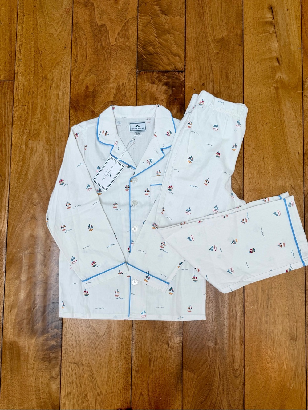 Petite Plume Boys Bateaux Sailboat Pajama Set Size 7